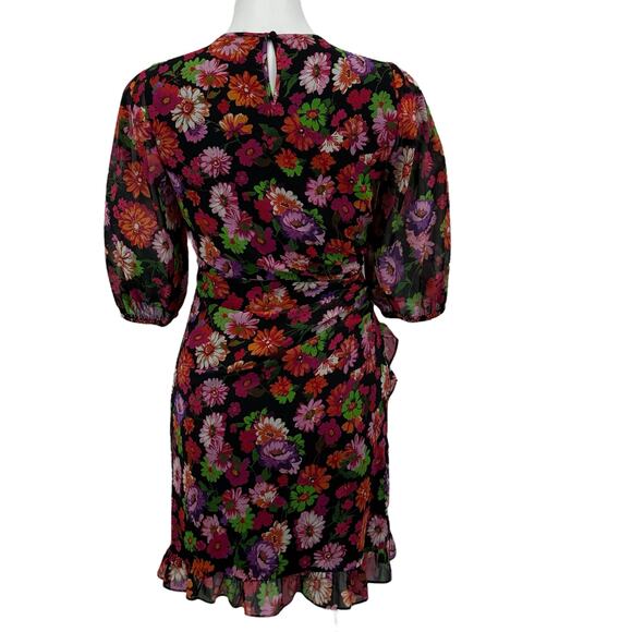 Marella Bacini Ruffle Dress NEW Women's SZ 4 Floral Sheer Sleeve Party Spring - Picture 3 of 15